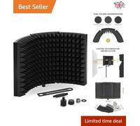 Microphone Isolation Shield for Soundproofing and Recording, Black