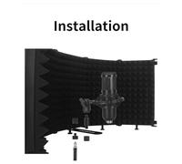 Microphone Isolation Shield, Noise Reduction, Spray Prevention, Sound Absorption Soundproof Cover Acoustic Panels Mic Shield for Recording Studio,Singing (5 panel)