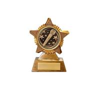 Microphone Karaoke Singing Trophy Award Premier Star Antique Gold 120mm Heavy Resin Free Engraving -troshow1-A