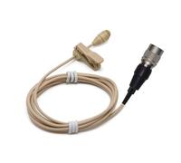 Microphone Lavalier Lapel Clip, For Audio Technica Wireless Bodypack Transmitter, 4 Pin Push/Pull Connector, Beige 1.2m Cable Condenser Mic