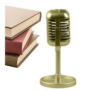 Microphone Model Prop - ABS Material 16.5 Cm Size, Vintage Microphone Stand, Lightweight Design | Decorative Retro Stage Decor, Costume Role Play For Parties, Table Display, Theatrical Prop