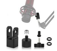 Microphone Mount Adapter for Hyperx Quadcast 3/8" or 1/4" Screw Adapter | Works with Microphone Stand & Boom Arm Durable Replacement Accessory for Mic (Black)