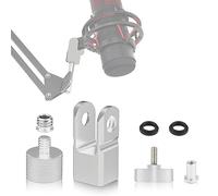 Microphone Mount Adapter for Hyperx Quadcast with 3/8" or 1/4" Screw Adapter and Nut, Works with HyperX QuadCast Microphone Stand & Boom Arm (Silver)