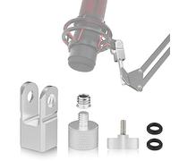 Microphone Mount Adapter for Hyperx Quadcast with 3/8" or 1/4" Screw Adapter, Works with HyperX QuadCast Microphone Stand & Boom Arm Durable Replacement Accessory for Microphone (Silver)