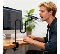 Microphone Mount Desk Stand | Rotatable Thick Tube,Clamp-On Microphone Desk Stand | for Meeting Remote Learning Recording Live Streaming Game Playing Singing