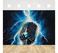 Microphone Photography Background Dream Rock Music Symbol Backdrop Rap Concert Party Fire Blue Water Red Flame Music Notes 300x200CM