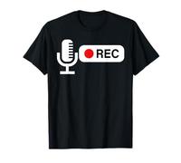 Microphone Pod Cast Studio Radio Recording Presenter Singer T-Shirt