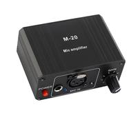 Microphone Preamp, 48V Power High Gain Electronic Audio Stereo Phonograph Preamplifier, with XLR Output, for Dynamic Condenser Microphones Booster