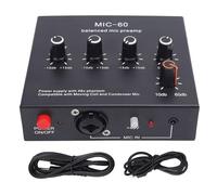 Microphone Preamp, High Gain 48V Power XLR Output Mic Booster for Dynamic and Condenser Mic, 3 Channel XLR/3.5mm/6.35mm Mic Gain Booster for Recording, Live Streaming, Studio