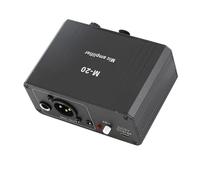 Microphone Preamp Mic Gain Booster, Electronic Audio Stereo Phonograph Preamplifier for Dynamic and Condenser Mic, with XLR Dual Purpose Socket, High Gain 48V Power