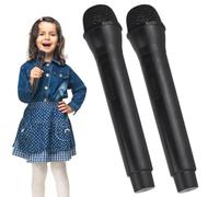 Microphone Prop - 23.5x4.9x2.5cm Pretend Play Mics, ABS Iron Mesh Model, Realistic Performance, Smooth Costume Prop, Durable Family Classroom Tool | Kids Speech Practice Simulation Birthday Activity
