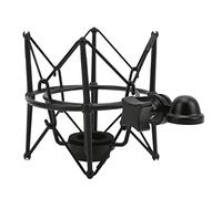 Microphone Shock Mount Clamp/Holder Mic Vibration Holder for Live Streaming and Recording Studio in Stylish Silver (Black)