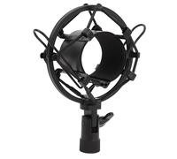 Microphone Shock Mount for Diameter 45 to 50mm Round Mic, ABS Anti Vibration Adjustable Isolation Shock Mount with 5/8 to 3/8 Conversion Nut, Universal Mic Holder Stand (Black)
