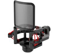 Microphone shock mount with Filter Screen for Lewitt RAY LCT-240 Pro LCT 440 Pure LCT 441 FLEX Compatible with protruding stems (d≤23 mm) like the AKG C series,ect (Red)