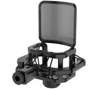 Microphone shock mount with Filter Screen for Lewitt RAY LCT-240 Pro LCT 440 Pure LCT 441 FLEX Compatible with protruding stems (d≤23 mm) like the AKG C series,ect (Black)