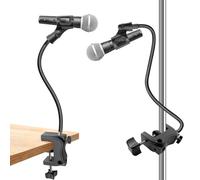 Microphone Stand, 20" Flexible Gooseneck Desktop Mic Stands Holder,3/8" to 5/8" Screw Adapter, 360 Adjustable Compact Mic Arm for Meetings, Lectures, Live Broadcast Equipment