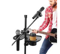 Microphone Stand Drink Holder | Studio Clamp-On Utility Shelf | Vibration-Proof Clamping Microphone Stand Tray for Desk, Studio, Audio, Concert, Stage
