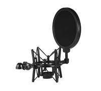 microphone stand,HUIOP Univerdal Plastic Condenser Microphone Mic Shock Mount Holder Bracket Anti-vibration with Pop Filter for On-line Broadcasting Studio Music Recording,microphone holder,microphone