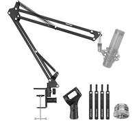 Microphone Stand Mic Boom Arm for Blue Yeti Microphone, HyperX QuadCast, SoloCast Yeti x and other Mics, Mic Arm with Desk Mount Clamp 3/8" to 5/8" Screw for Live Streaming Podcasting Gaming Recording