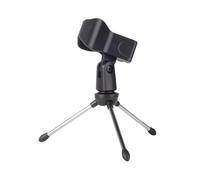 Microphone Stand - Microphone Stand 16 x 9 cm Tripod Holder, Adjustable Desktop Microphone Holder with Lockable ABS Microphone Holder with Tripod Base for Karaoke, Vocals, Speeches, Podcasts