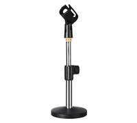 Microphone Stand Pedestal Feet Lifting Adjustable Desk Holder Bracket Fixing Frame Mic for Performance Singing(Grey)