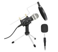 Microphone Stand Set Black Adjustable Holder for Musical Instrument | Abs and Electronic Components, Portable Design, Live Broadcasting and Musical Instrument Play Use