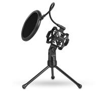 Microphone Stand, Small Mic Stand, Desktop Microphone Tripod Stand, for Lectures, Broadcasts, Live Interviews