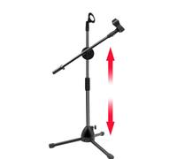Microphone Stand - Thickened Metal Floor Boom Stand | Adjustable 47-80cm Ständ With Gooseneck, And Spring Clips | Compatible With Microphones, Tablets, Phones For Karaoke