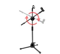 Microphone Stand, Thickened Metal Recording Mic Stand, Mic Holder Stand, Foldable Boom Mic Stand with Clip Holder, Adjustable Tripod Boom Mic Stand, Floor-Standing Mic Holder for Podcasting and Singin