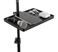 Microphone Stand Tray, Universal Clamp-On Rack Tray with Strong Load Capacity, Mic Stand Holder Shelf for Live Streaming, Recording, Karaoke