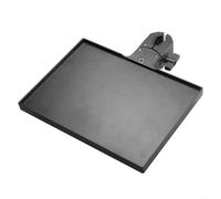 Microphone Stand Tray with Phone Holder for Live Streaming - Adjustable Clip Bracket for Sound Card & Accessories - Fits 13-47mm Poles - Black Plastic 22.5x16.5cm(Black)