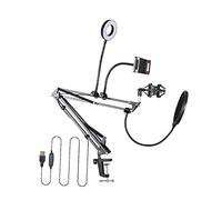 Microphone Stands Mic Clip Boom Arm Foldable Tripod Mic Shock Mount For Professional Streaming Voice-Over Professional Microphone Stand
