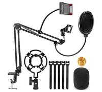 Microphone Stands Mic Clip Boom Arm Foldable Tripod Mic Shock Mount for Professional Streaming, Voice-Over, Equipment
