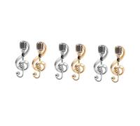 Microphone Steel Plate Stickers Women Ring Classic Headband Accessories European and American Fashion Charm Retro Brooch Music Decor Zinc Alloy