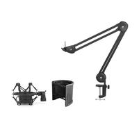 Microphone Suspension Boom Desktop Microphone Holder Stand Impact Proof Mount with or without Studio Equipment Rotatable Arm