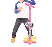 Microphone Toy - ABS 100x21cm | Wireless Singing Device with LED Lights, Imaginative Play, Interactive Fun, Karaoke Kit with Built-in Stand | for Preesc