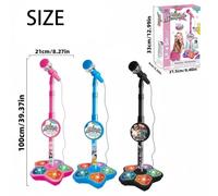 Microphone Toy, Karaoke Machine Toy with Light, Kids Microphone with Stand, Sturdy Karaoke Toys Featuring Built-In Lights Sparks Musical Creativity, Reusable & Built to Last for Home Party(Black)