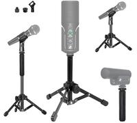 Microphone Tripod-Stand and Shotgun-Microphone Handle Grip kit compatible with SENNHEISER USB MKE200 MKE400 E835 XS1 E609 E845 E945 Microphones