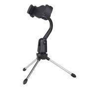 Microphone Tripod Stand, Foldable Desktop Tripod with Mic Clip Holder, Lightweight Adjustable Stand with Lock-Tight Knob for Singing, Performance, and Recording Microphone Tripod Stand