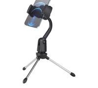 Microphone Tripod Stand, Foldable Mic Clip Holder, Lightweight Desktop Stand, Stable and Adjustable, Lock Tight Knob for Secure Setup, Ideal for Singing and Recording, 16x9cm, 6.3x3.54 inch
