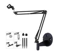 Microphone Wall Mount, Suspension Mic Stand Clip Compatible with Blue Yeti Snowball Nano X,Condenser Microphone for Live Streaming,Broadcasting,Stages,Youtube,Online Course