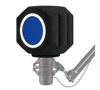 Microphone Wind Shield Pop Filter Isolation Ball, Acoustic for Record Studios Mic, Sound-Absorbing Foam Five-sided Seal Design to Effectively Reduces Noise and Reflections, black