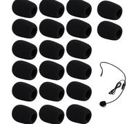 Microphone Windscreen Set, 20 Pieces, 8 x 22 x 30 mm, Black, for Lavalier and Headset Microphones
