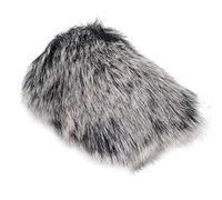 Microphone Windshield, Windproof Mixed Fur Microphone Wind Cover, Black+White for Outdoor Interview Photography (M)