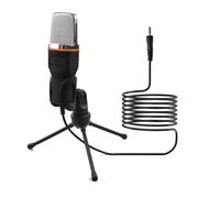 Microphone Wired Condenser Microphone Audio 3.5mm with 360°Rotating Anti Skid Tripod for Phone Computer PC Live Stream