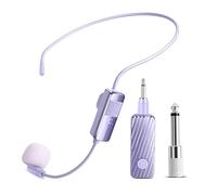 Microphone Wireless, Head Sets with Microphones, Bluetooth Headset Mic Ideal for Speakers PA System Voice Amplifier Wireless Microphone megaphone for Teacher Tour Guides Fitness Instructor (Purple)