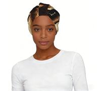 Microphone with Music Note Print Elastic Lady Headscarf Hat Breathable Head Wrap Beach Vacation Outdoor Activities