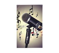 Microphone With Music Note Print Garden Flags For Outside, Yard Flag, Outdoor Flags, Winter Flag For Decor