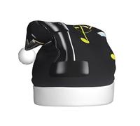 Microphone With Music Notes 1 Pack Christmas Hats Plush Fabric Santa Hat For Christmas Costume Party And Holiday Event