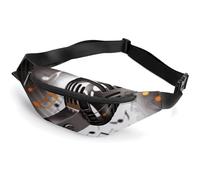 Microphone with Music Notes Belt Bag, Multifunctional Sports Waist Pouch with Adjustable Strap, Lightweight Casual Waist Pack for Travel Running Cycling Daily Outdoor Activities